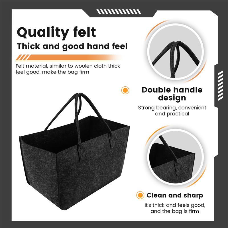 ABBY-Felt Storage Bag Large Capacity Casual Shopping Bag,Fruit And Vegetable Basket Toy Storage Basket Clothing Storage Basket