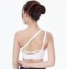 Damen Cross-Strap One-Shoulder Sport-BH für Laufen, Yoga und Pilates - Stoßfest mit schönem Rückendesign
