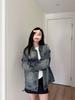 2025 Early Autumn Women's Oversized Vintage Denim Jacket, Long Sleeve, Korean BF Trend