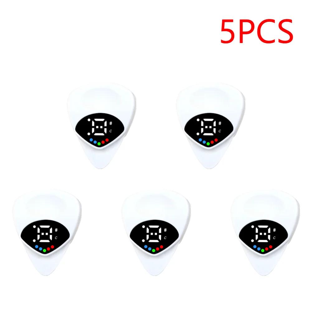 Portable Guitar Pick & Tuner Combo, 2-in-1 Functionality with Guitar Pick, Folk Guitar & Ukulele Tuner, 12-Tone Equal Temperamen