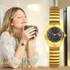 cute waterproof gold analog free stainless steel stylish quartz fashion Day gift Women's watch, display, size, strap, watch, gold, birthday, Mother's