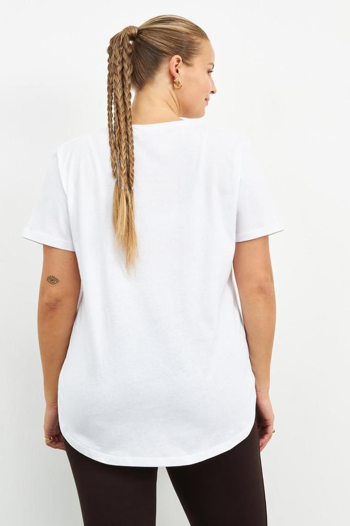 Women's Style Big Size T-Shirt Black Sprinkled Stone T-Shirt