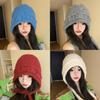 Woolen Knit Hat For Women With Windproof Warmth For Outdoor Activities