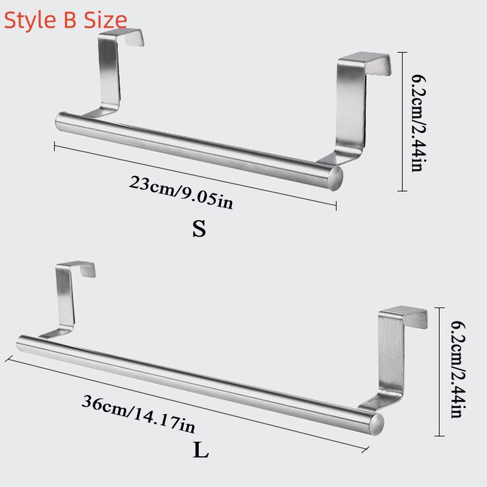 Stainless Steel Over Door Towel Bar Hanging Holder Cabinet White Black Towel Rag Rack Shelf Hanger Bathroom Kitchen Supplies