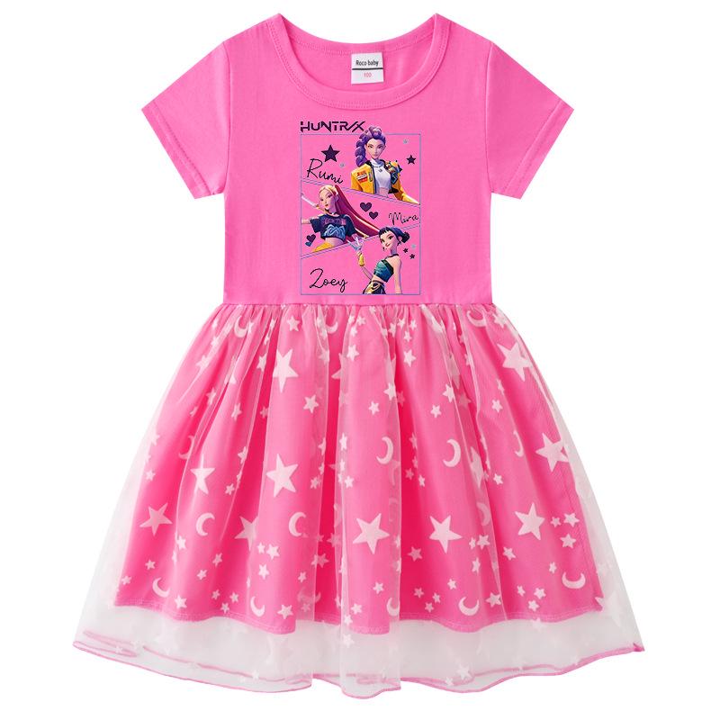 Vestido de Princesa de Manga Larga con Lentejuelas Arcoíris Kpop Demon Slayer para Niñas