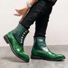 Hot Selling Men's Chelsea Boots Europe America Trendy Green Men’s Pointed Toe Shoes for Wedding Office Business Formal Shoes