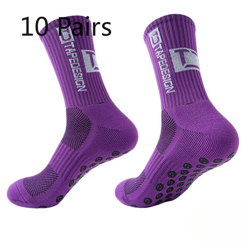10 Pairs of Male Spring and Autumn Glue Non Skid Shock Towel Bottom Sports Basketball Football Socks