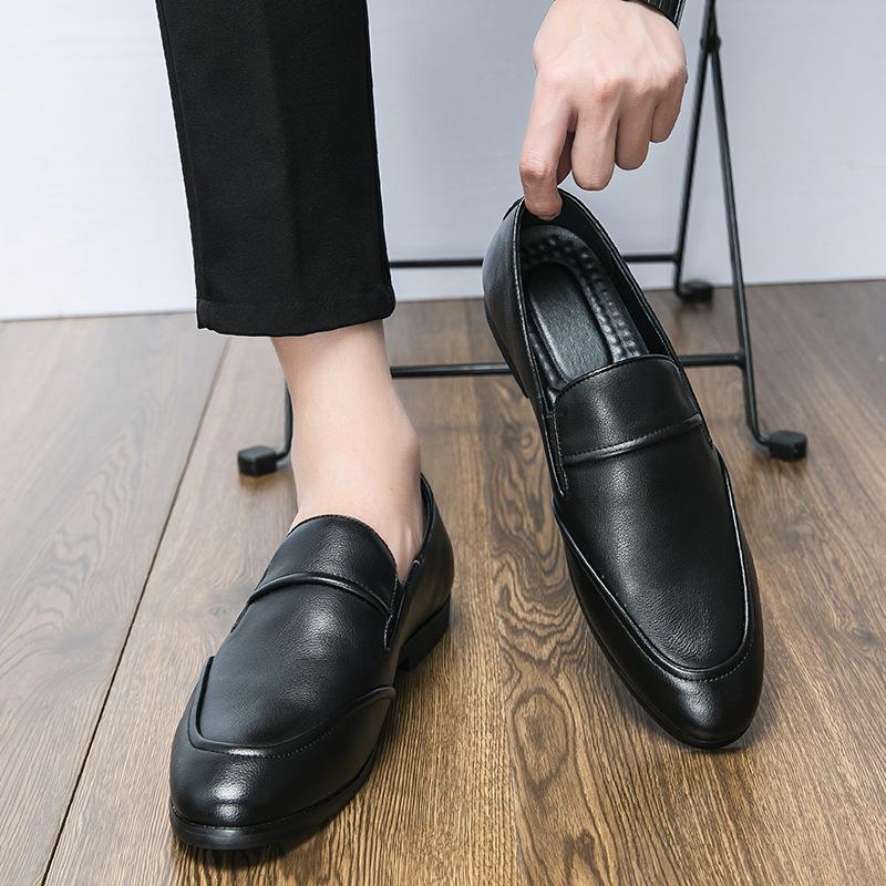 Foreign trade men's shoes autumn new men's British business casual leather shoes trend four seasons pointed loafers one pedal