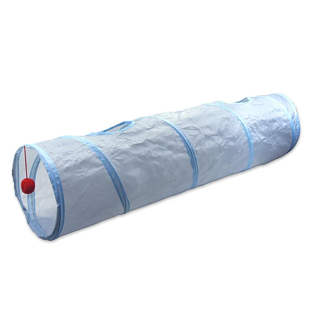 Foldable Cat Tube Interactive Tunnel Toy Scratch-Resistant Cat Tunnel Training Pet Supplies Portable Pet Tunnel with Peek Holes