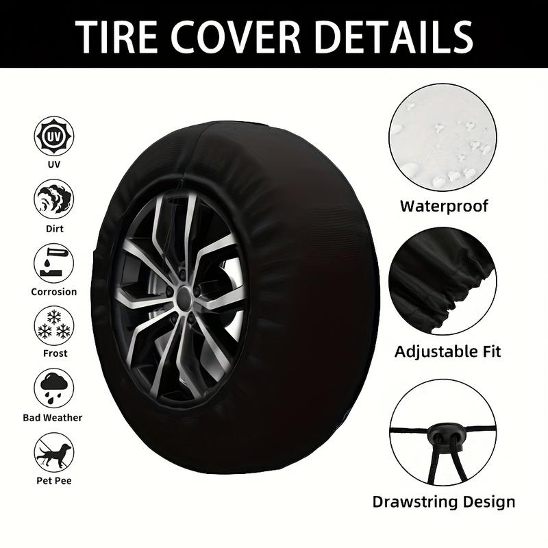 Fierce Black Wolf with Glowing Red Eyes Spare Tire Cover Wheel Protector Covers Outdoor Adventure for Trailer Travel 17 Inch