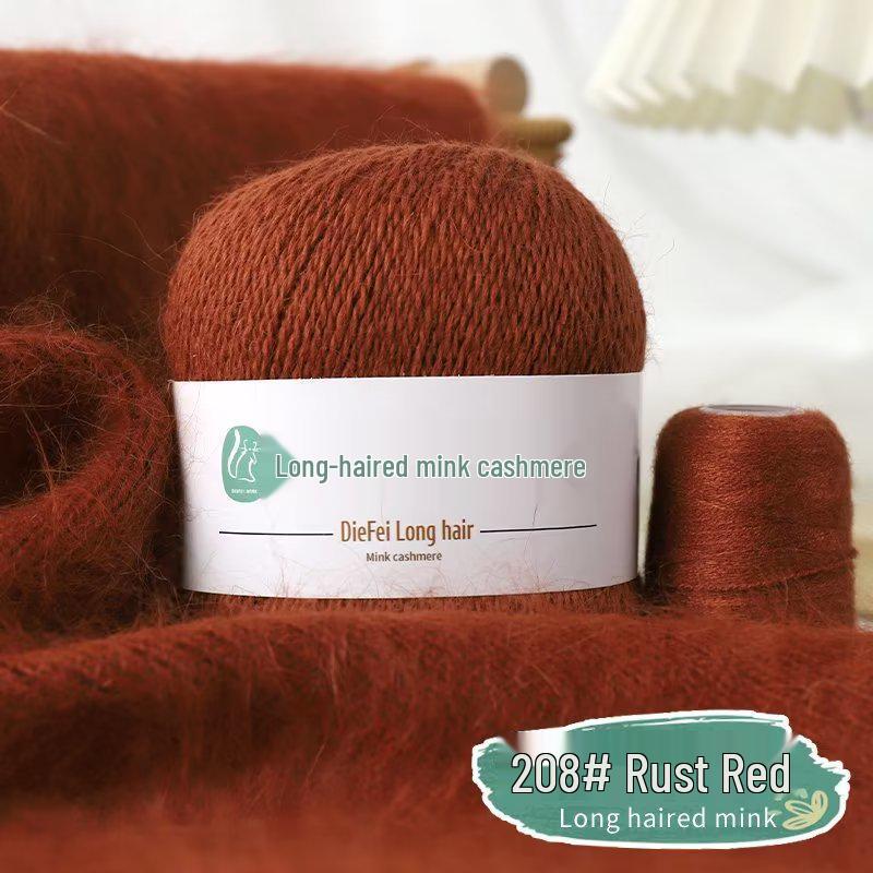 Long-Haired Mink Velvet and Cashmere Yarn: Hand/ Machine-Knitted, Medium-Thick