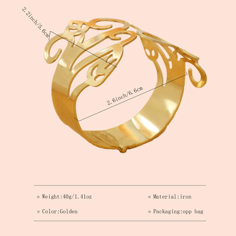 Women's European & American Fashion Metal Hollow-Out Exaggerated Elastic Bracelet Armlet