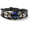 Twelve Constellations Leather Bracelet - Retro Korean Braided Design for Couples and Students