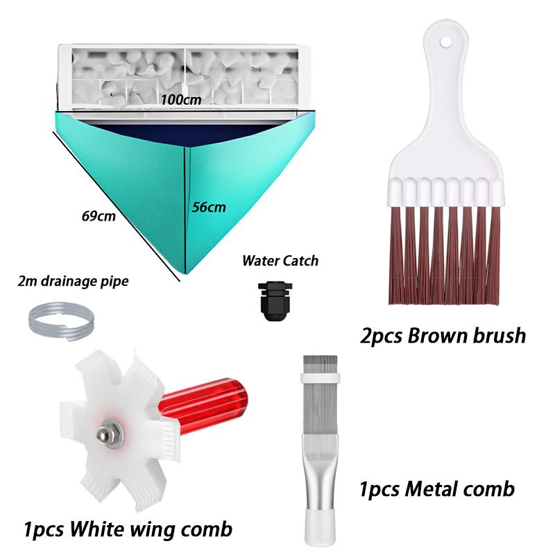 AC Service Wash Bag Cover Waterproof Wall Mounted Split Air Conditioning Kit with 6.6ft Water Pipe Air Conditioning Tools