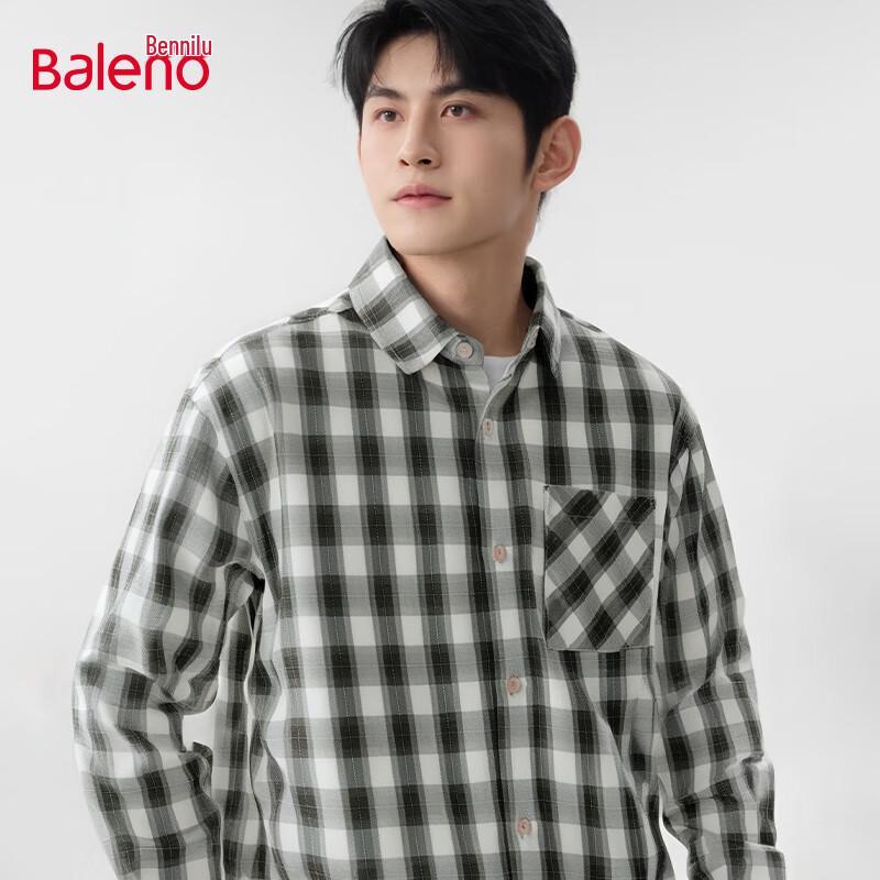 Baleno Men s 2025 Fall Plaid Casual Shirt 2XL