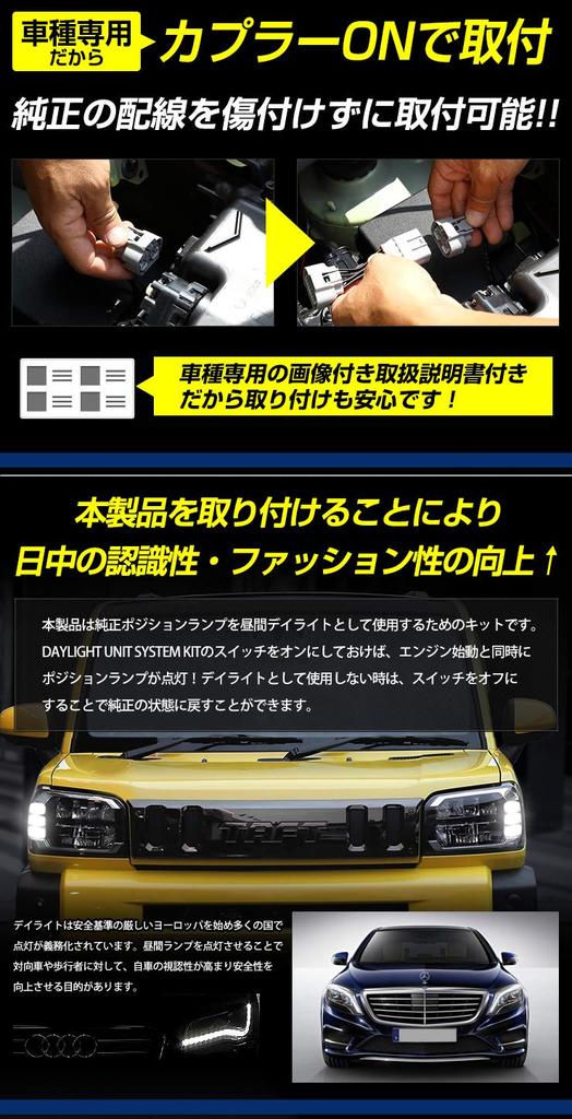 LED Daytime Running Light Unit System for Daihatsu TAFT S YOURS. Taft-specific Y210-008 [5]