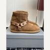 Bajia top version high-end goods original letter sheepskin fur integrated snow boots women's 25 new thickened wool short boots large cotton shoes