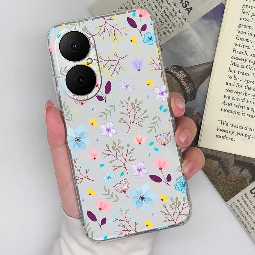 Hüllen-Hülle für Huawei Y5 Y6 Enjoy 80 70x Y8p P40 P50 Mode Sonnenmuster Weich Ultradünn Transparentes Silikon Anti-Rutsch-Schale für Huawei Gehäuse Capa