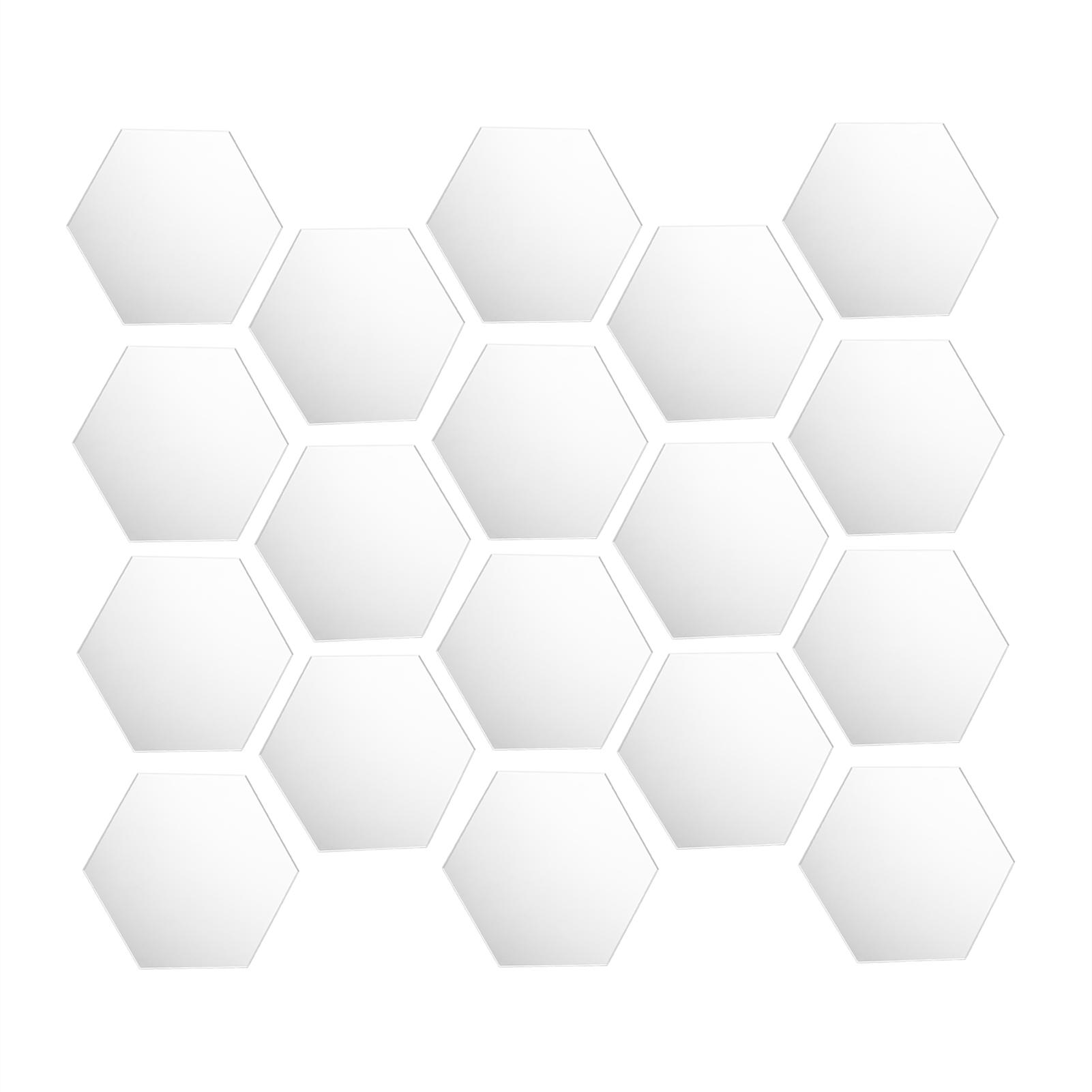

3D Mirror Hexagon Wall Sticker Waterproof and Removable Wall Sticker Decal Suitable for Television Setting Wall серебряный