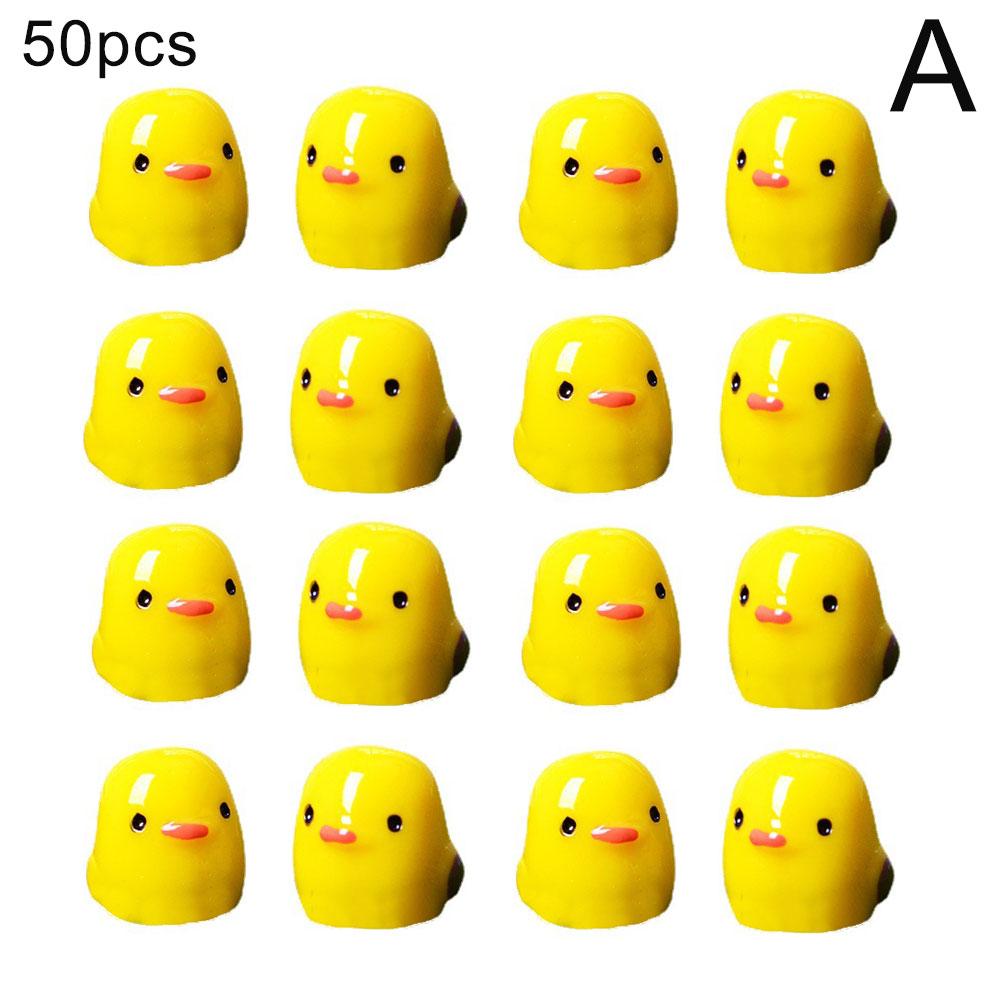 

50/100 шт мини желтый цыпленок мох микро ландшафтные украшения смоляные мультяшные аксессуары Decorati H1N8 50pcs-one size