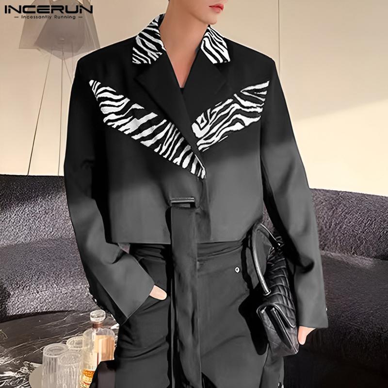 

INCERUN Мужской пиджак с длинными рукавами и лацканами в стиле пэчворк, короткие пиджаки