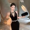 Temperament Celebrity Heavy Industry Order Diamond Neck Light Luxury Black Dress Slim Female Golden Velvet Dress Dress