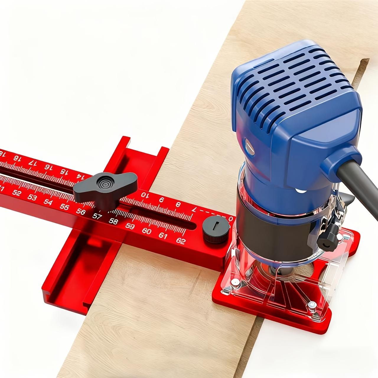 

3-in-1 Red Alu Woodworking Fixture:Metric/Imperial,Radius 3.54-24 ,Precision Grooving & Circular Cutting,Perfect Gift for DIYers Red Metric