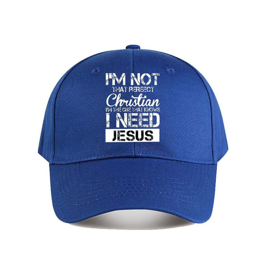Need Jesus Distressed Typography Christian Faith Graphic Baseball Cap Fashion Unisex Sunhat Womens Outdoor Sports