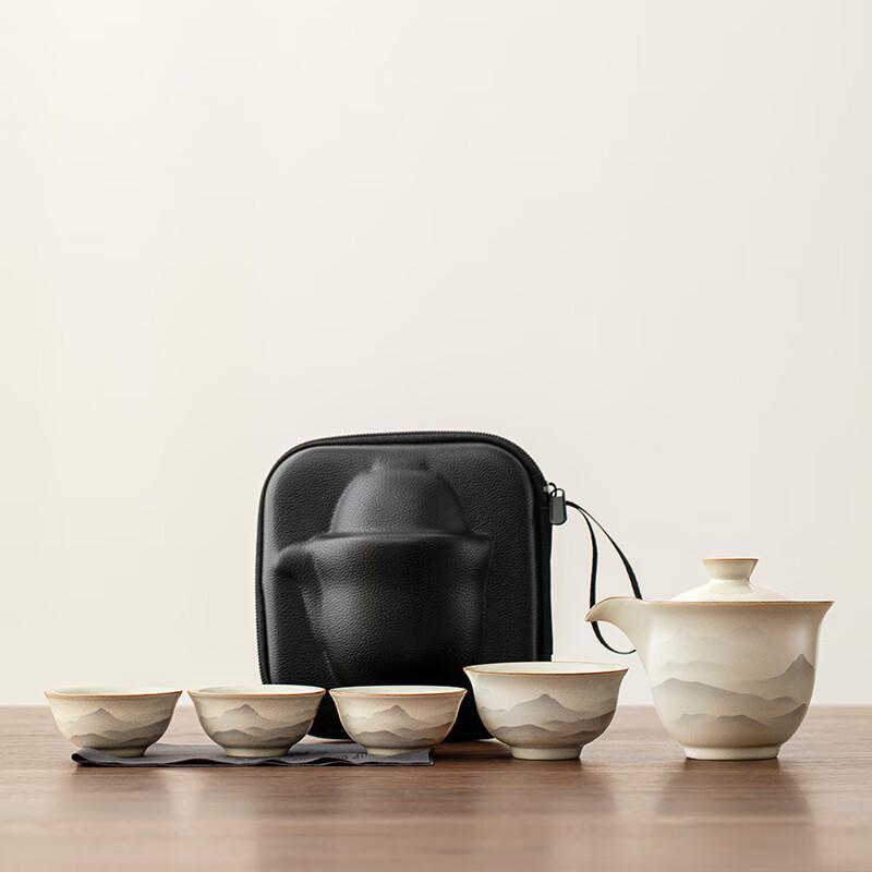 Tangfeng Ru Kiln Portable Travel Tea Set