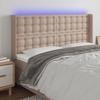 VidaXL LED Headboard Bedroom Furniture Double Bed Accessory Head of Bed Frame Interior Cappuccino 3124155