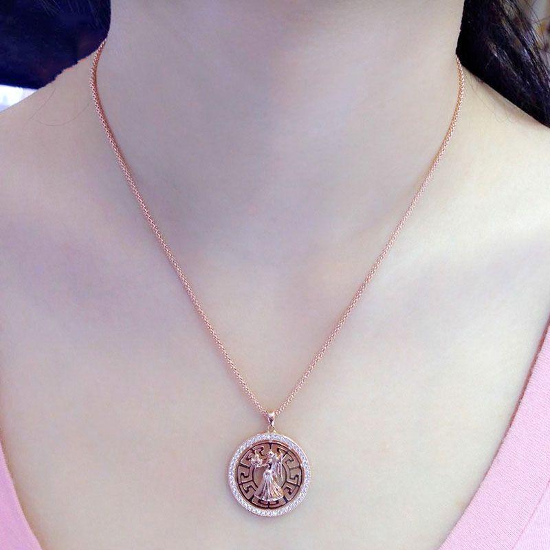 Purple Gold-Plated Rose Gold 18K Leo Pendant Twelve Constellations Classic
