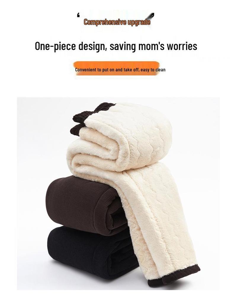 High-Waisted Fleece-Lined Winter Pants for Middle-Aged and Elderly Women