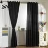 1Pc Through Rod Curtain Drape Door Color Panel Window Solid Room Blackout