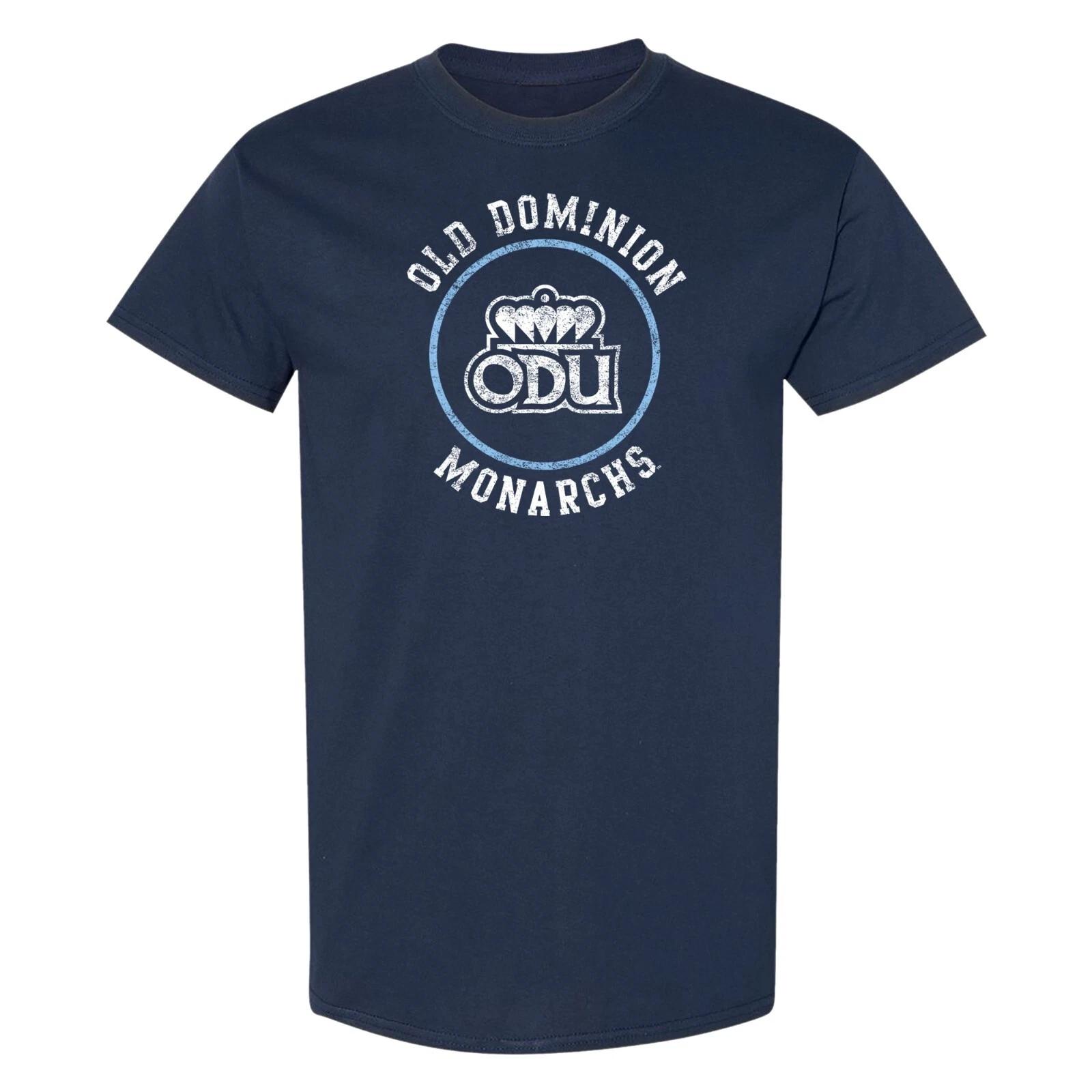 Old Dominion Monarchs Distressed Circle Logo T-Shirt - Navy 3XL