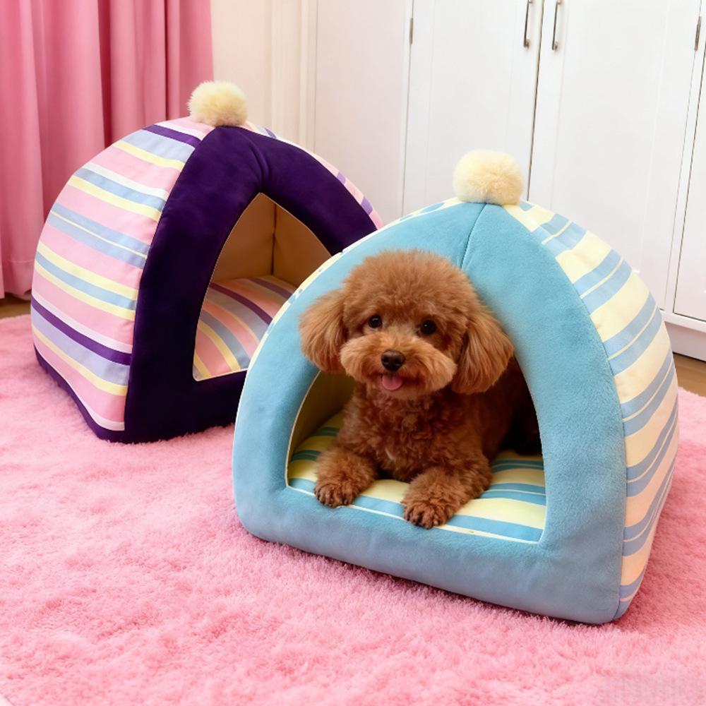 Cozy Mushroom Pet Tent: Warm Semi-Enclosed Indoor Bed for Cats and Dogs