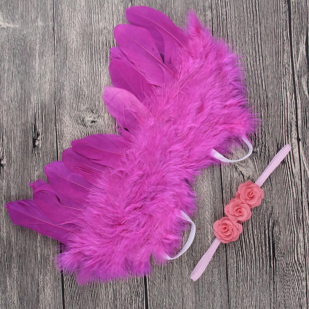 2 Stück Niedlicher Neugeborener Engel mit Baby Mädchen Rose Blume Stirnband