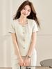 Women's 2026 Slim Business Suit: Short-Sleeved Formal Wear for Hotel Front Desk and Commuting