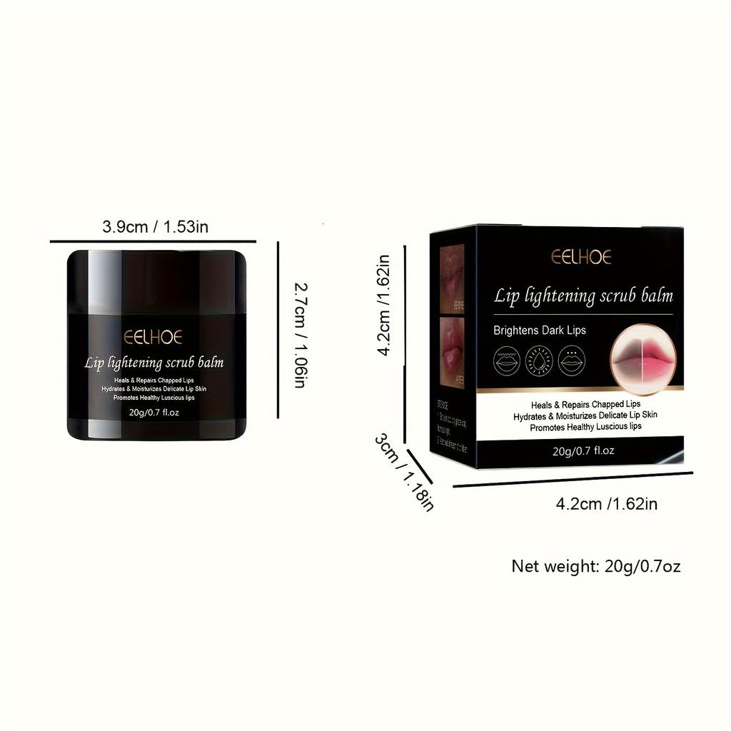 Lip Scrub Balm, Moisturizing & Softening, Unisex-Adult, Paste Form, Alcohol-Free, Suitable for All Skin Types, with Aloe Vera & Phytic Acid, Lip Mask