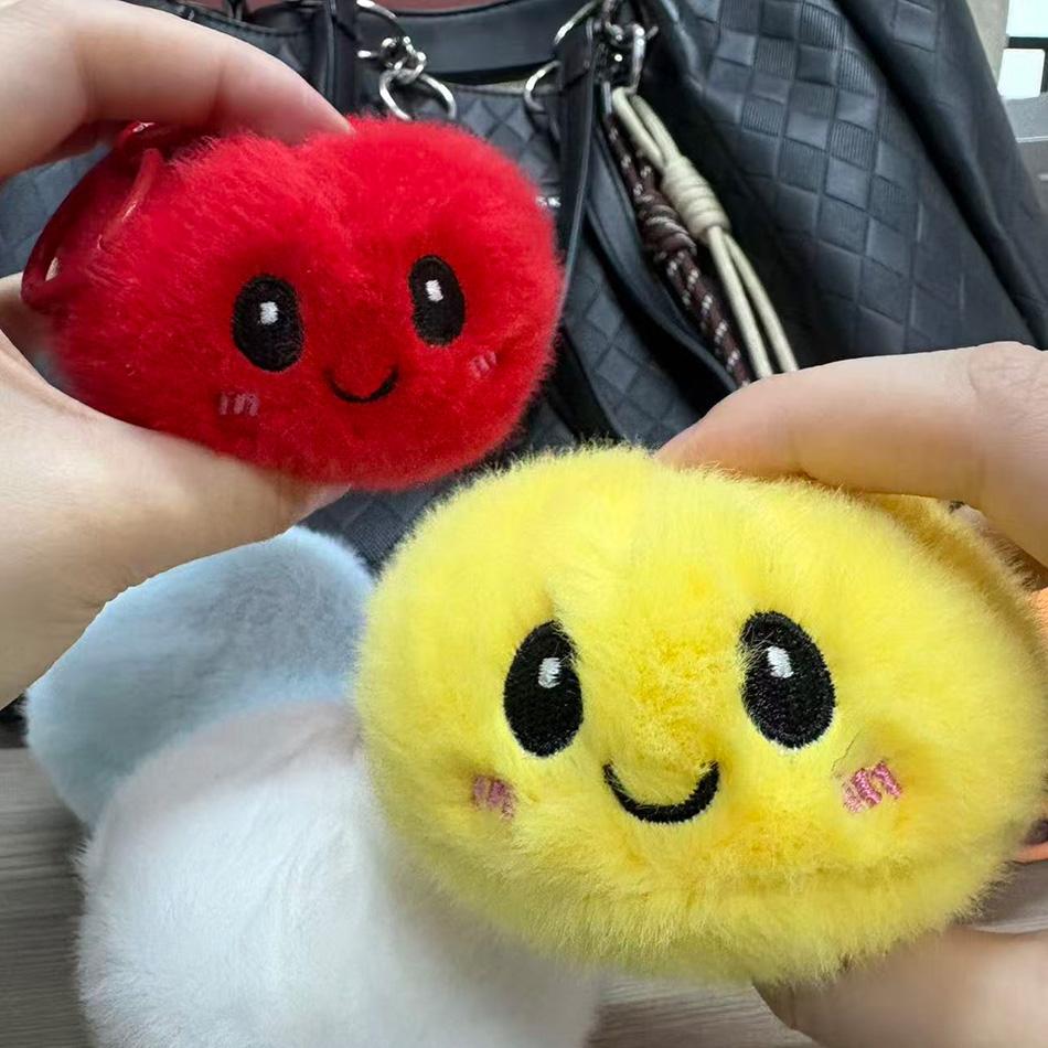Treasuringu  Cute Steamed Bun Shaped Keychain 7-Color Baozi Plushie Bag Food Doll Birthday Gifts