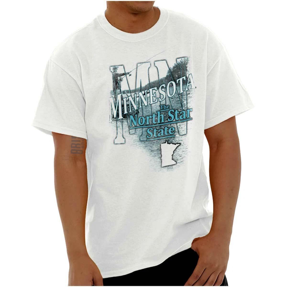 Minnesota Fishing Souvenir Travel MN Tourist Adult Short Sleeve Crewneck Tee M