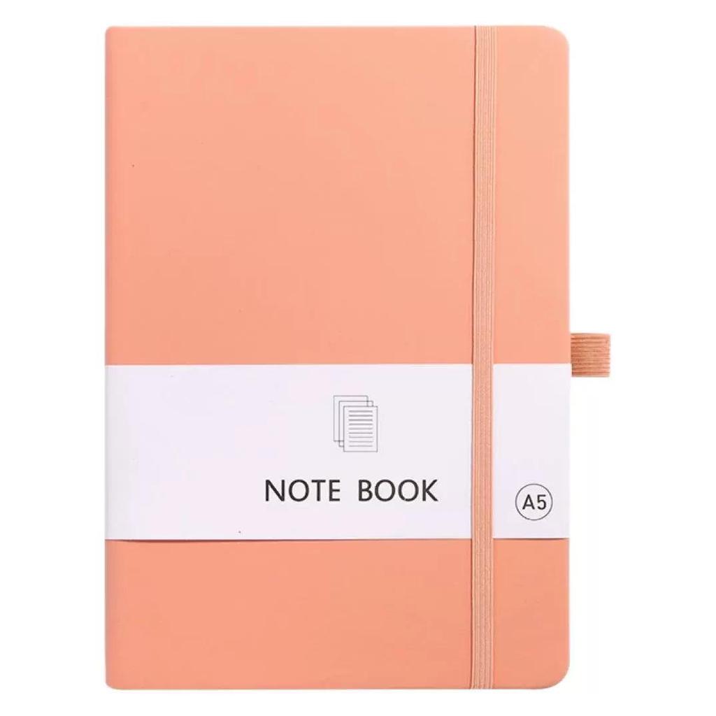 A6/A5 Elastic Band Color Pocket Notebook - Leather Feel, Portable Student Memo