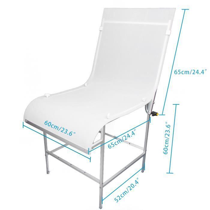 Table de Prise de Vue 130x60cm Photographie avec PVC 3 Fonds