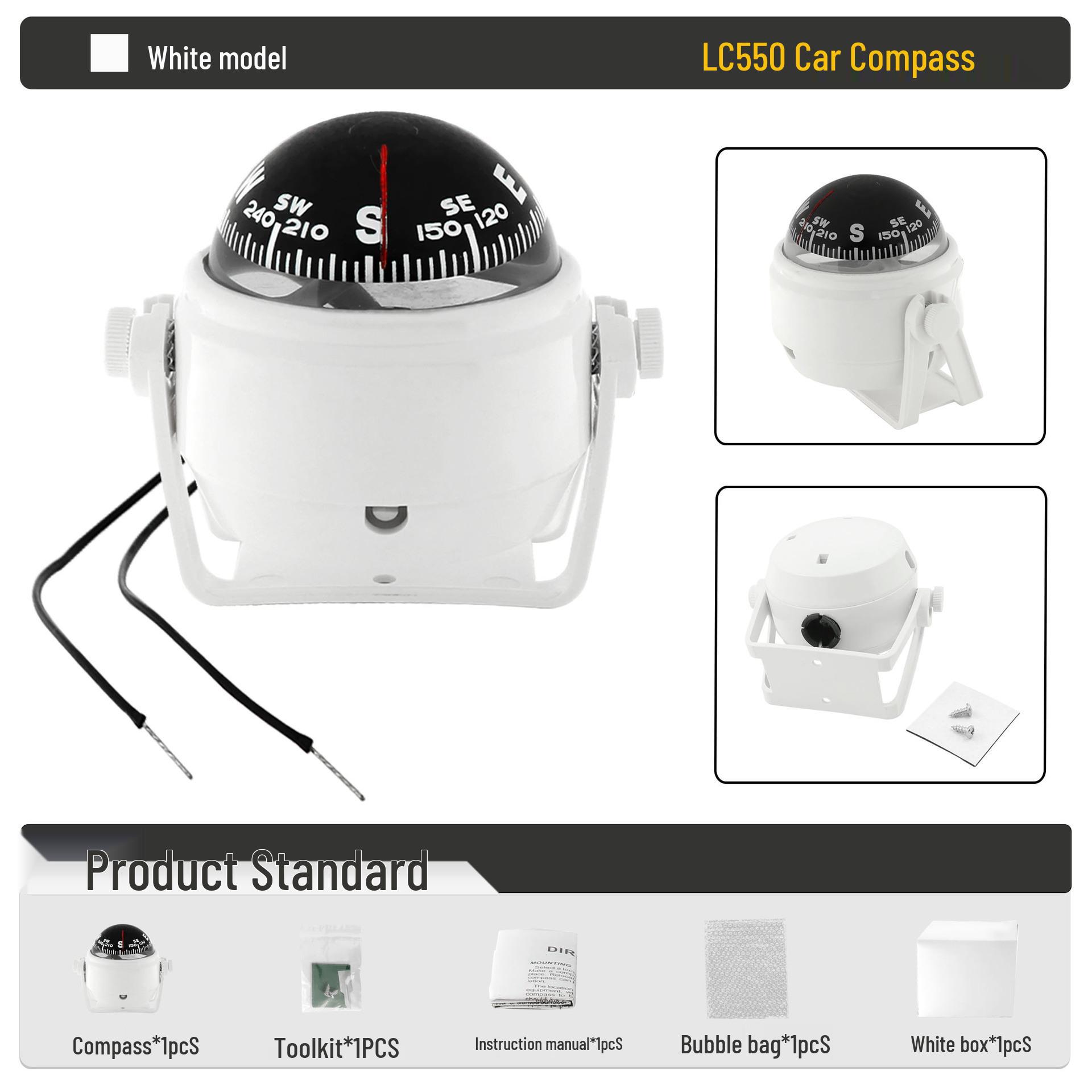 

Автомобильный компас Maiwei LC550 с регулировкой магнитного склонения и подсветкой белый