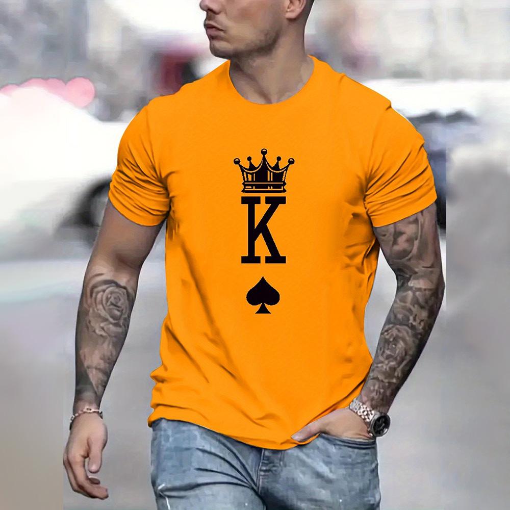 2024 Fashion Crown K Graphic Print T-Shirt Oversized Loose Men's Short Sleeve Clothing Casual Men's T-Shirts Top New Menswear