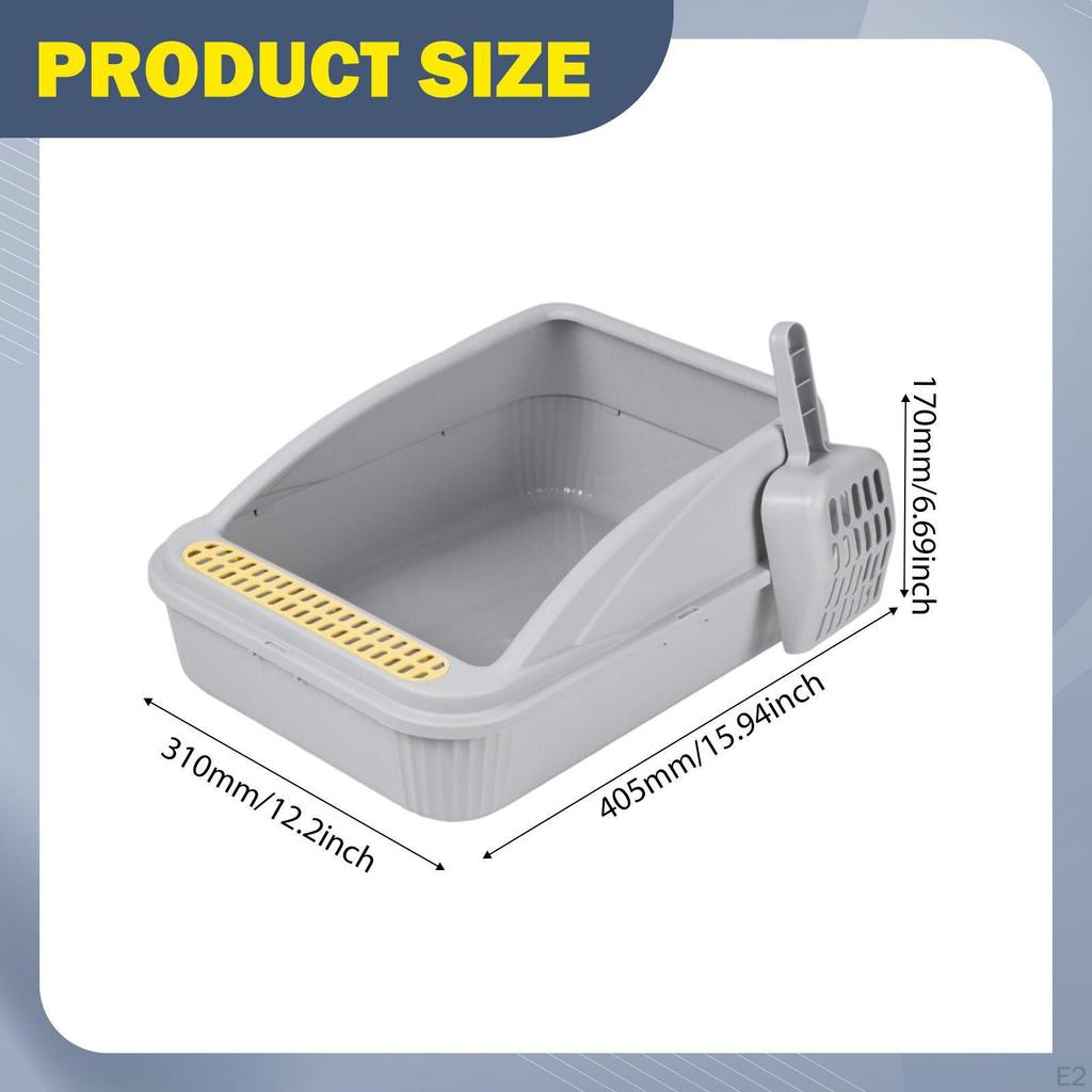 Katzentoilette Kätzchen Töpfchen Toilette für Wohnungskatzen Hohe Seiten Haustier Sandkasten Reise Abnehmbare Bettpfanne