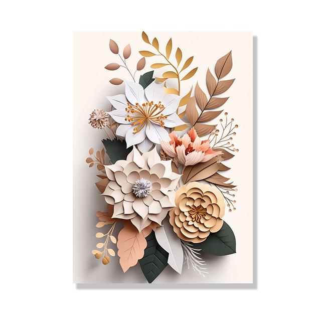 

Плакаты, Картины На Холсте, Настенное Искусство, Принты Для Картин, Декор Спальни, Безрамный Интерьер, Красочные Бумажные Цветы С Листьями 30x40cm No Framed