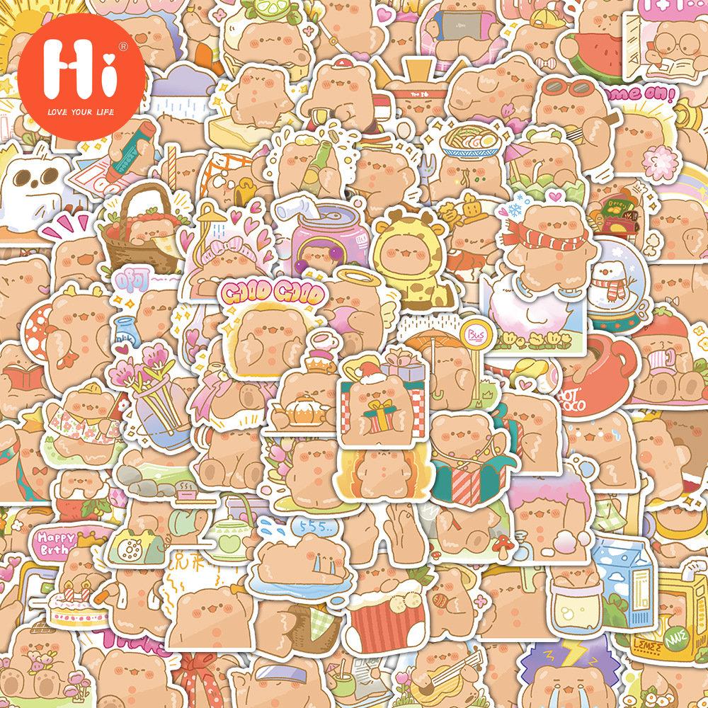 

100 милых мультяшных оригинальных губчатых медведей, детские бонусные чашки для воды, блокнот, коробка для канцелярских принадлежностей, декоративные наклейки «сделай сам»