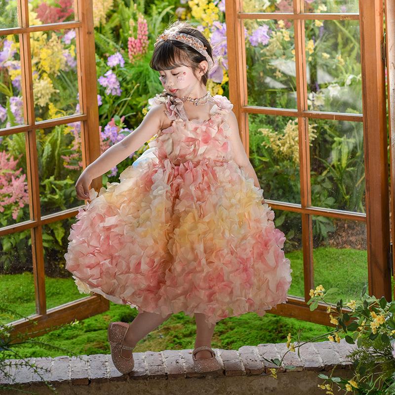 

Платье-пачка Эльфа Цветочной Комнаты для девочки, платье на день рождения с лепестками бабочек, платье принцессы 160