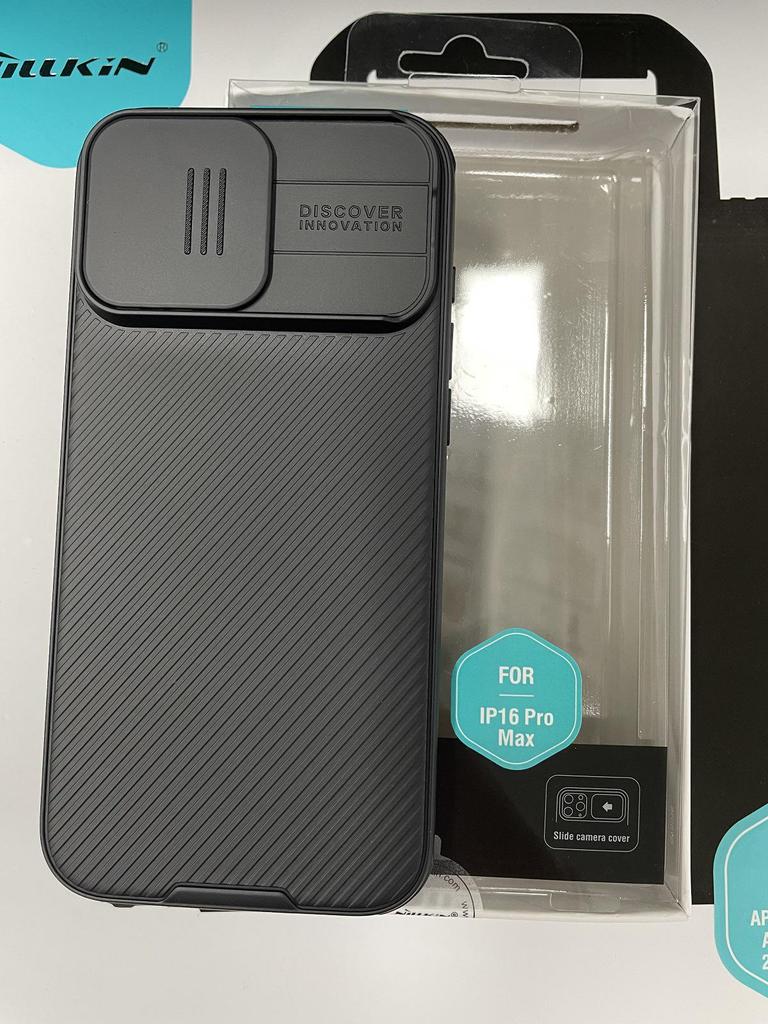 Nillkin iPhone 16 Pro Max Anti-Peep Lens Cover Case, Black Mirror.
