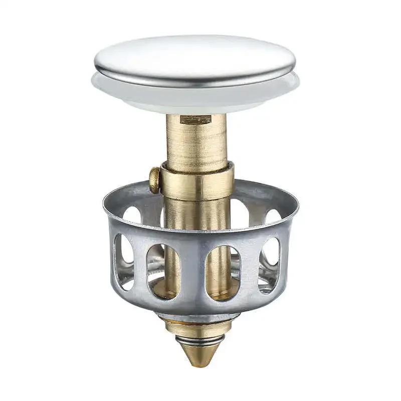 Universal Metal Filter Valve Pop-up Drainer Basin Drains Waste Stopper Bathtub Strainer Plug Hair Catchers Bathroom Accessories